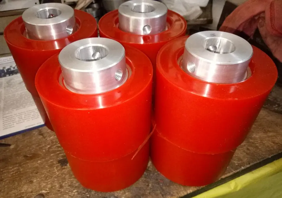 Polyurethane Coating on Wheels & Rollers manufactured by Vajihi Elastomers
